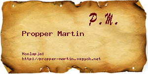 Propper Martin névjegykártya